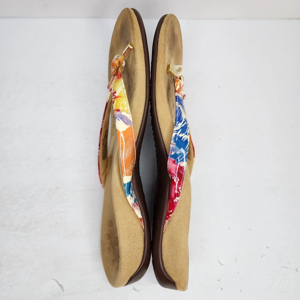 Vionic Bella II Sandal Womens 8 Multi Color Floral Orthotic‎ Bow Flip Flop Thong - Picture 8 of 9